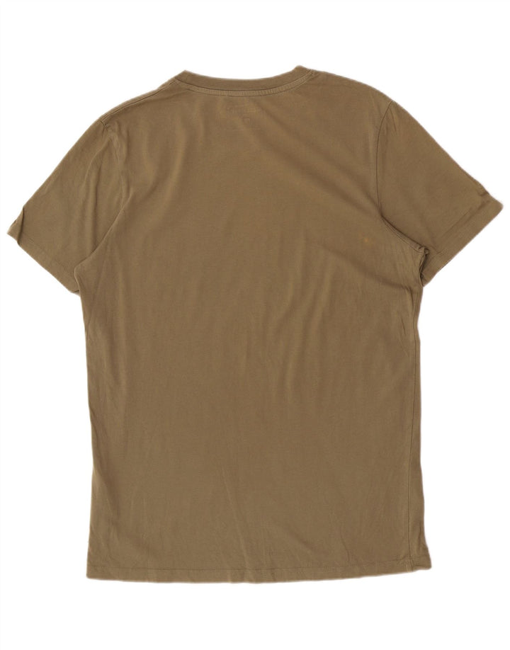 Jack & Jones Mens Graphic T-Shirt Top Large Khaki Cotton