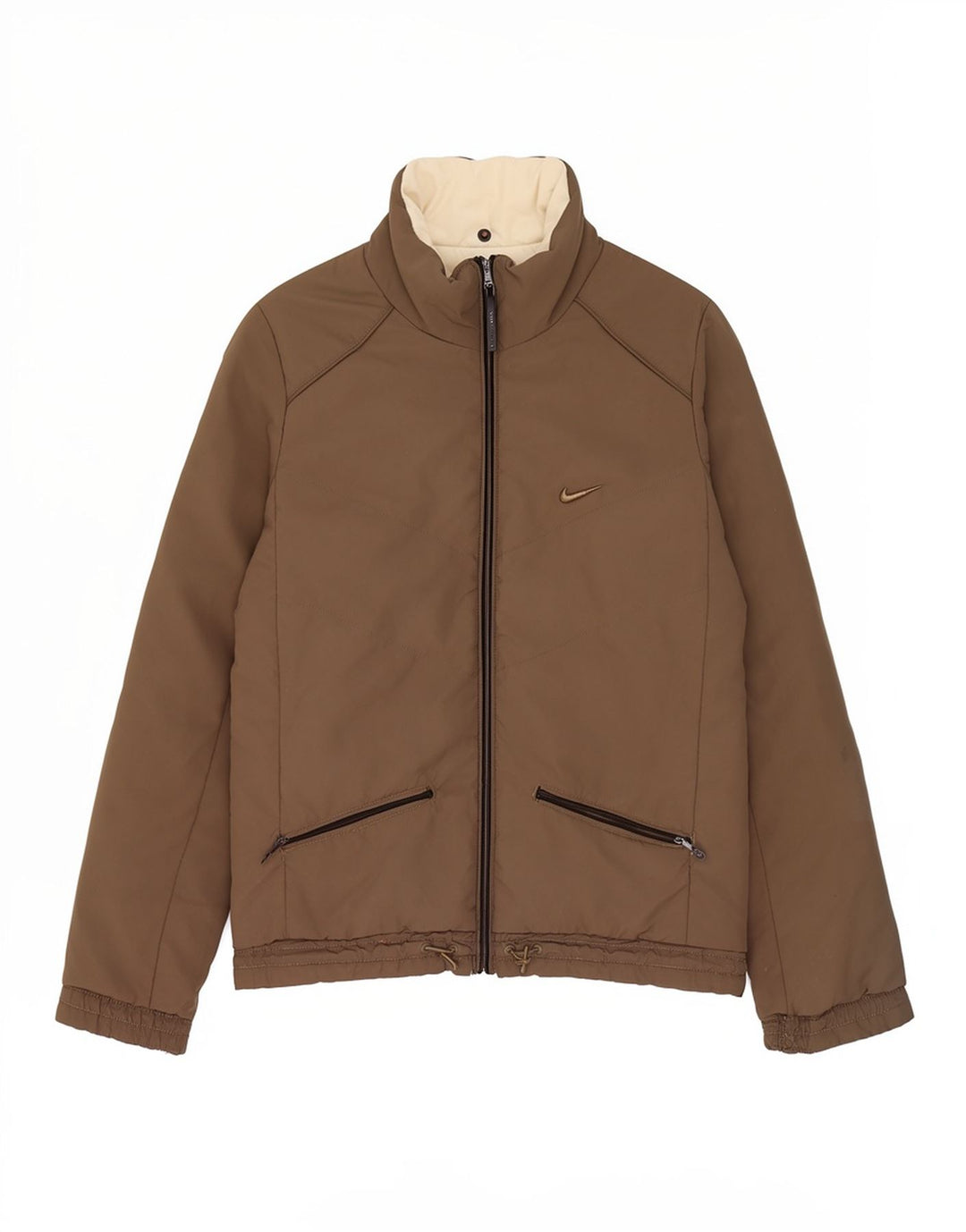 Nike Womens Reversible Jacket UK 40 Large Brown Colourblock