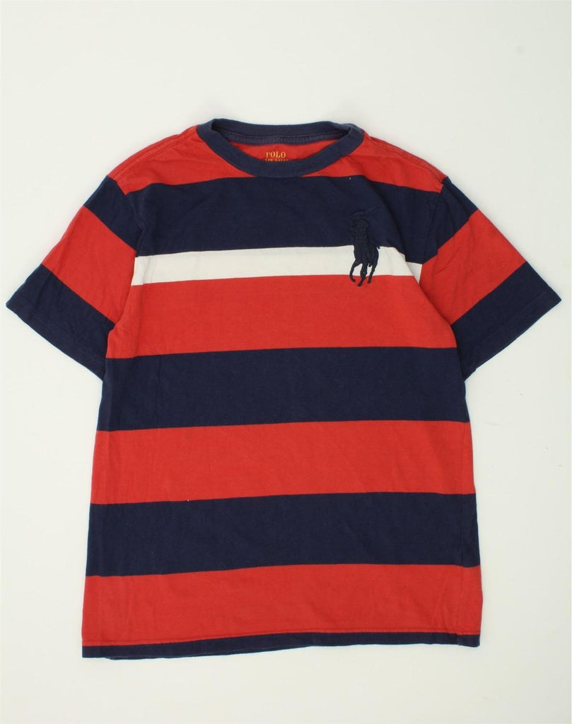 POLO RALPH LAUREN Boys T-Shirt Top 14-15 Years Large  Red Striped Cotton | Vintage Polo Ralph Lauren | Thrift | Second-Hand Polo Ralph Lauren | Used Clothing | Messina Hembry 