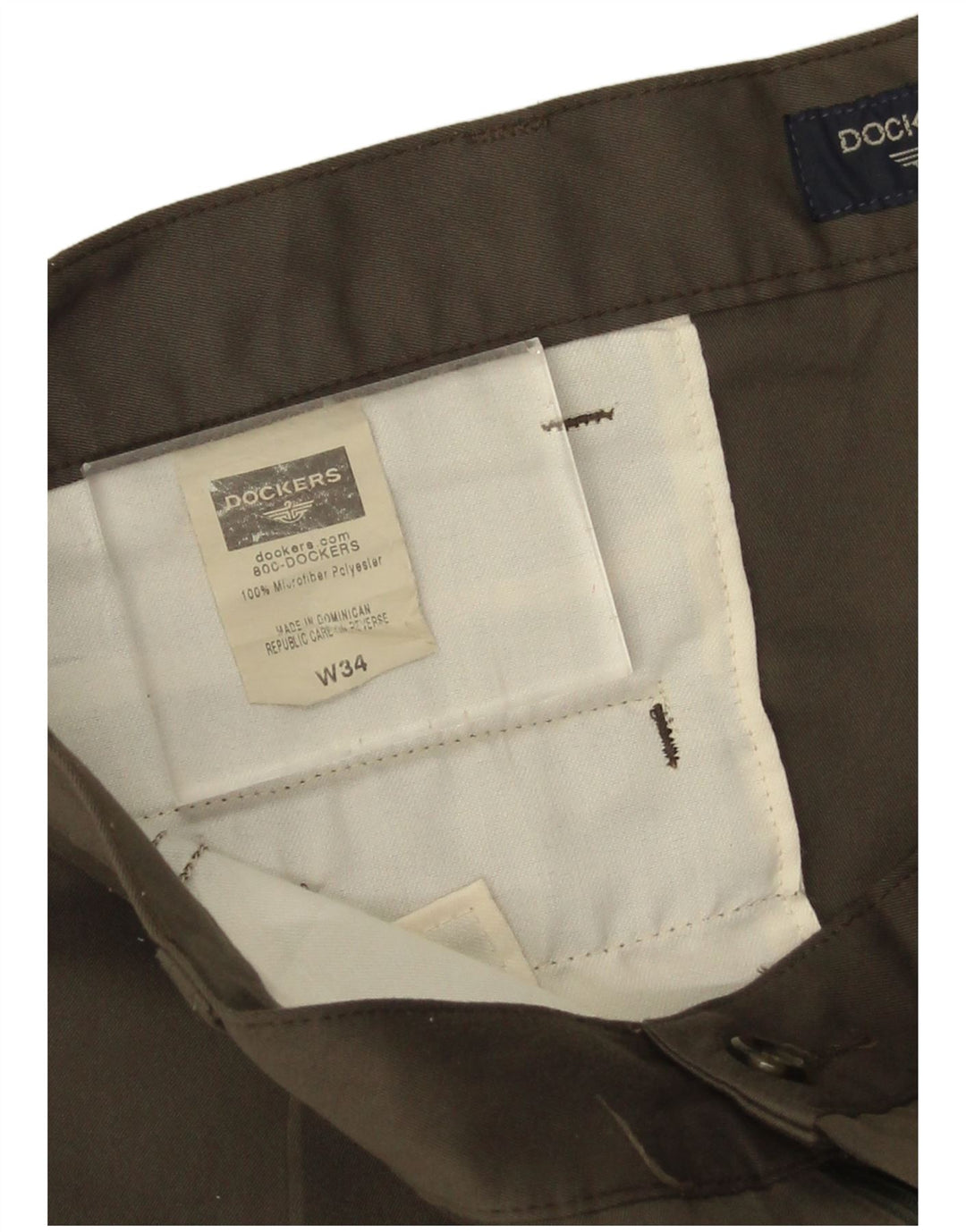 Dockers Mens Pegged Chino Shorts W34 Large Khaki Polyester