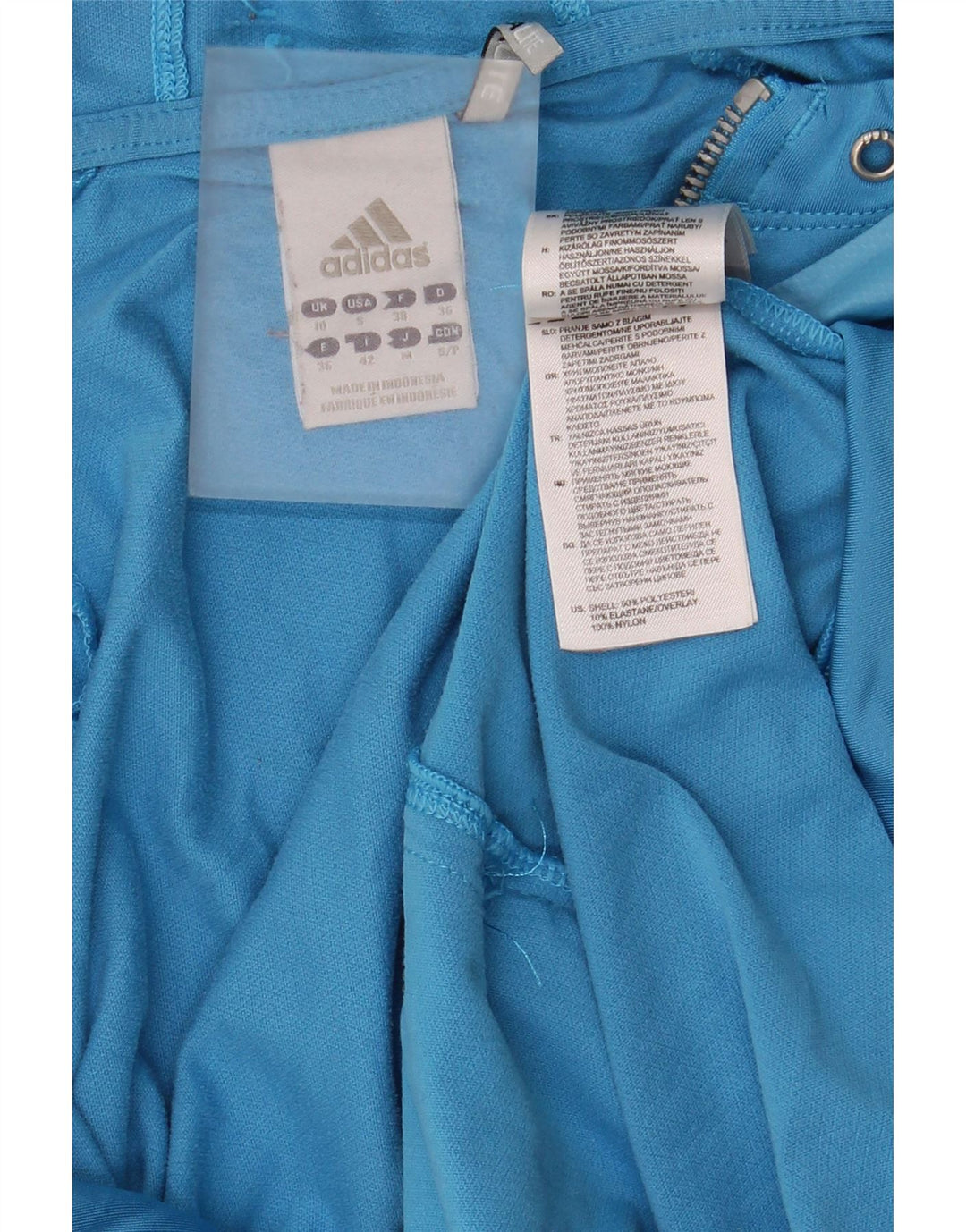 Adidas Womens Zip Hoodie Sweater UK 10 Small  Blue Polyester