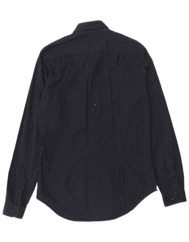 ZARA Mens Slim Fit Shirt Medium Navy Blue Geometric