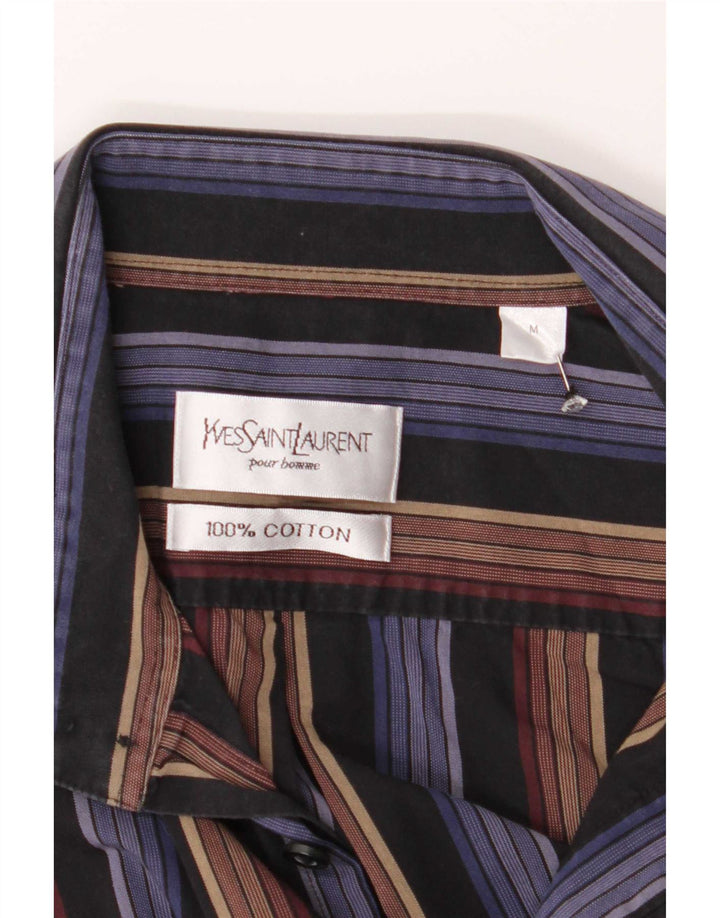 Yves Saint Laurent Mens Shirt Medium Multicoloured Striped Cotton