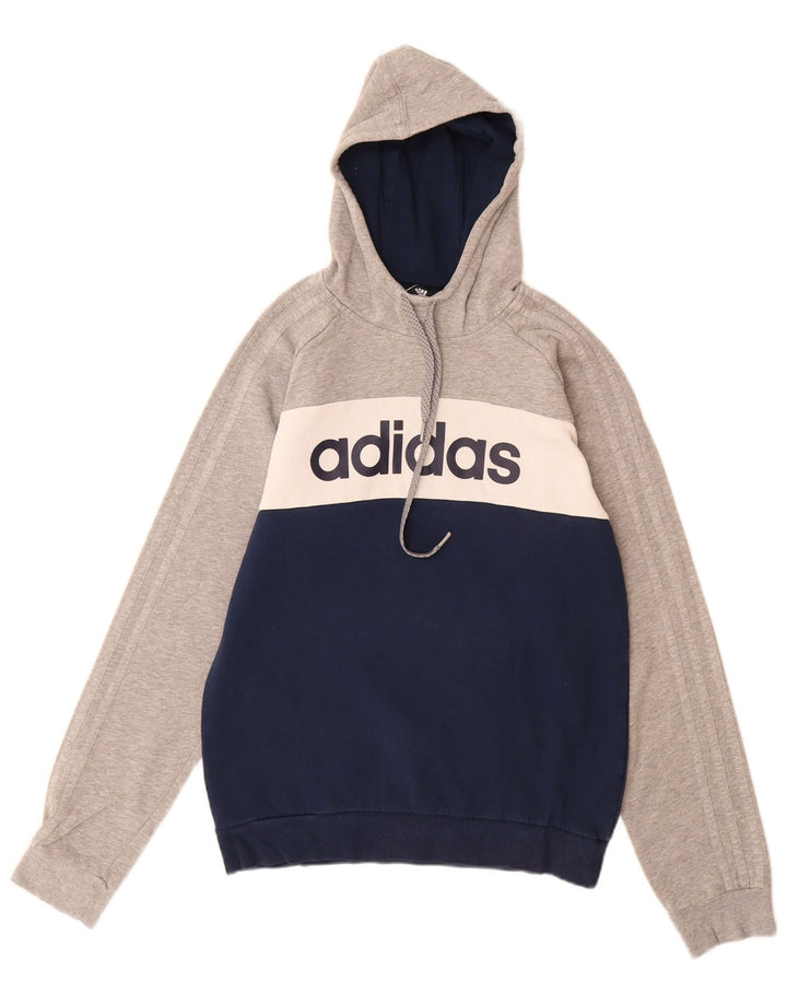 ADIDAS Mens Graphic Hoodie Jumper Medium Multicoloured Colourblock Cotton