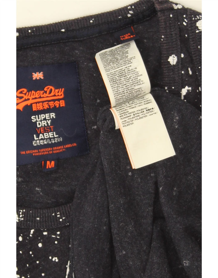 Superdry Mens Graphic Vest Top Medium Navy Blue Spotted Cotton