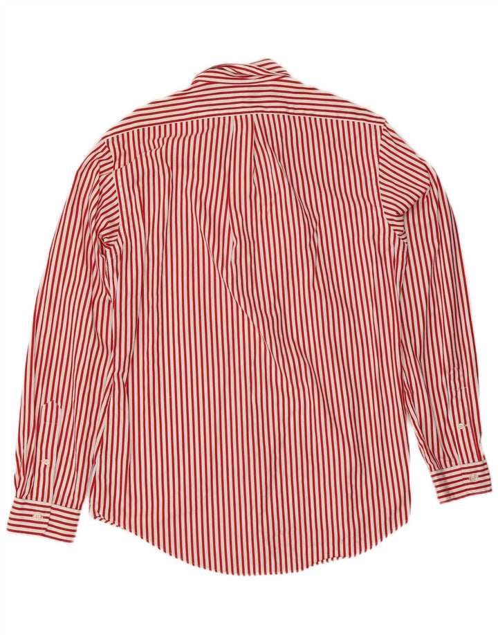 Ralph Lauren Mens Custom Fit Shirt Medium Red Pinstripe Cotton