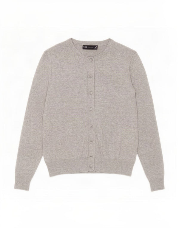 Marks & Spencer Womens Cardigan Sweater UK 10 Small Grey Viscose