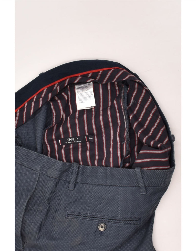 TOMMY HILFIGER Mens Tapered Chino Trousers W36 L30 Navy Blue Cotton | Vintage Tommy Hilfiger | Thrift | Second-Hand Tommy Hilfiger | Used Clothing | Messina Hembry 