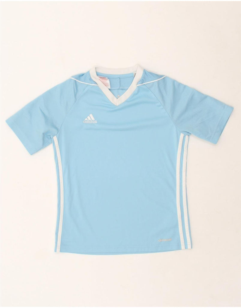 ADIDAS Boys Climacool T-Shirt Top 11-12 Years Blue Polyester | Vintage Adidas | Thrift | Second-Hand Adidas | Used Clothing | Messina Hembry 