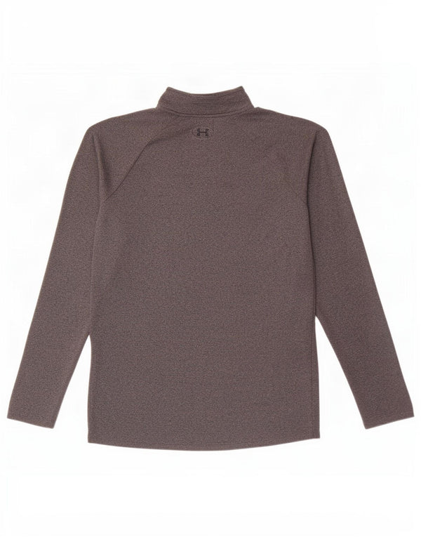 Under Armour Mens Heat Gear Zip Neck Pullover Tracksuit Top Small Grey