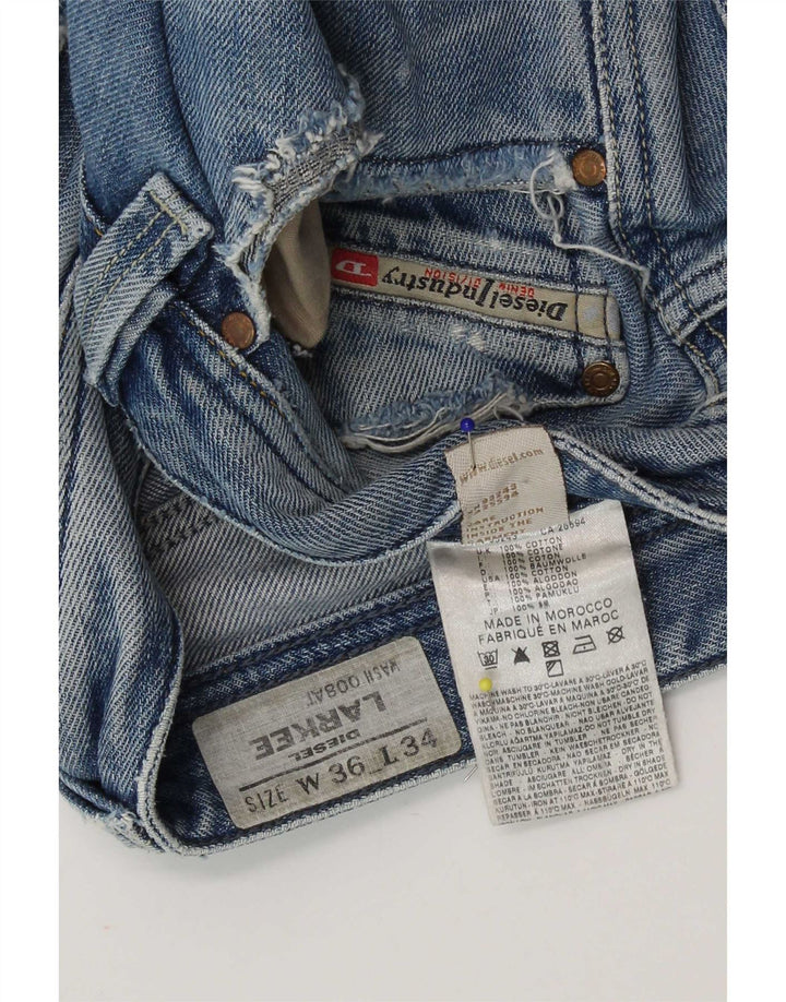 Diesel Mens Larkee Straight Jeans W36 L34 Blue Cotton
