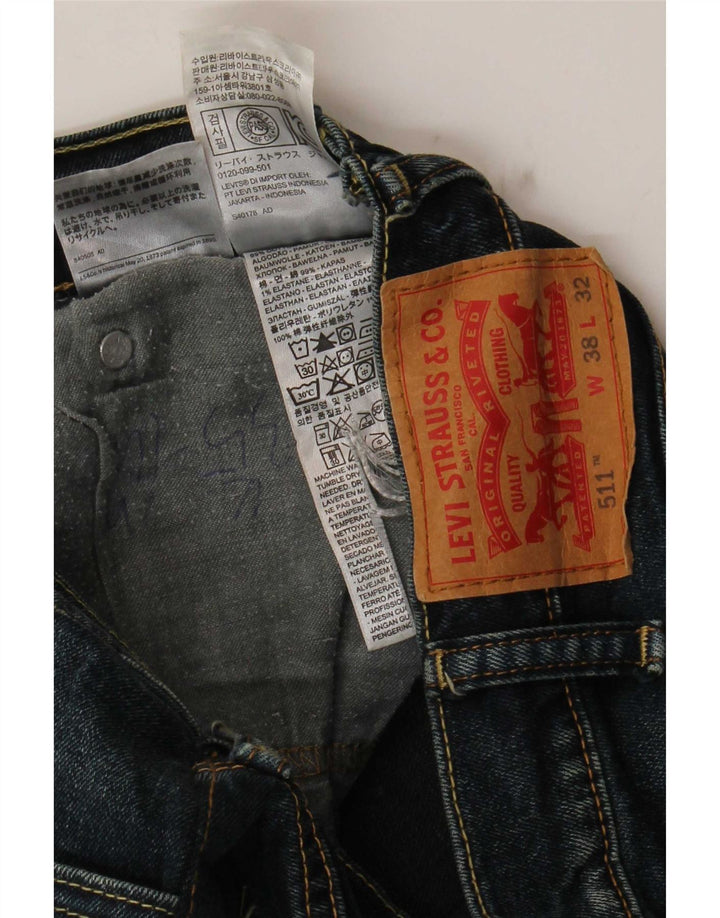 Levi's Mens 511 Slim Jeans W38 L29 Navy Blue Cotton