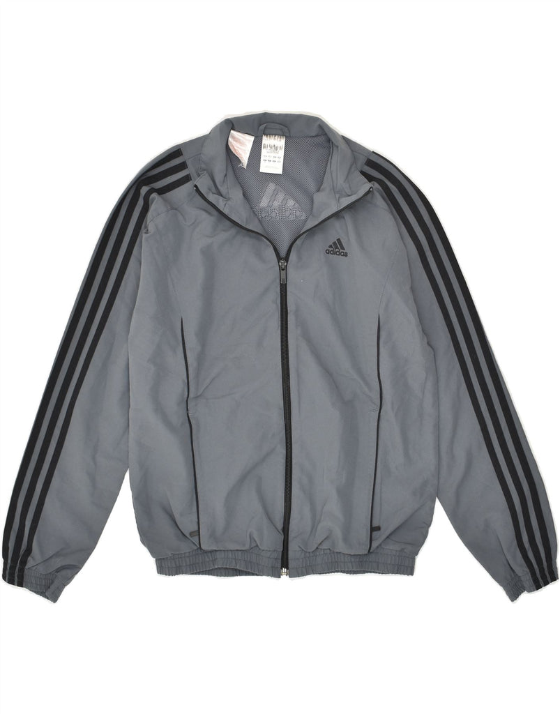 ADIDAS Boys Graphic Tracksuit Top Jacket 13-14 Years Grey Polyester | Vintage Adidas | Thrift | Second-Hand Adidas | Used Clothing | Messina Hembry 