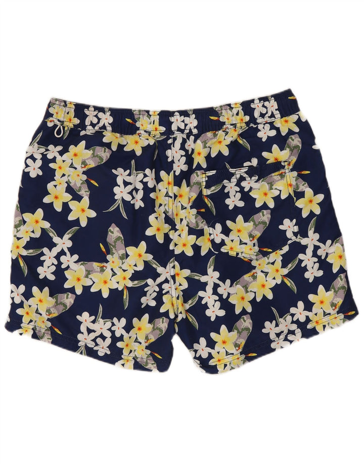 Jack & Jones Mens Swimming Shorts Medium Navy Blue Floral Polyester