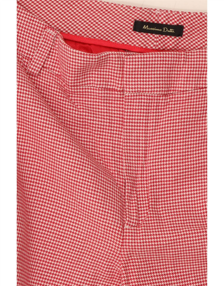 MASSIMO DUTTI Womens Cropped Trousers EU 36 XS W26 L25 Red Houndstooth Vintage Massimo Dutti and Second-Hand Massimo Dutti from Messina Hembry 