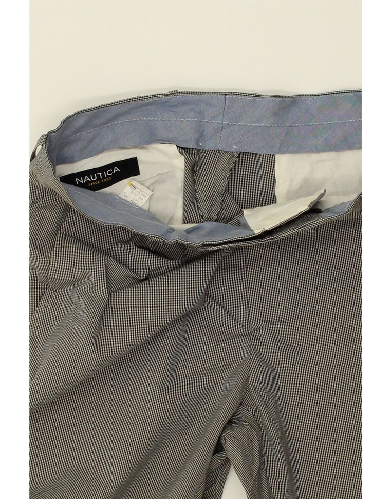 NAUTICA Mens Straight Chino Trousers W34 L30 Grey Pinstripe Polyester | Vintage Nautica | Thrift | Second-Hand Nautica | Used Clothing | Messina Hembry 