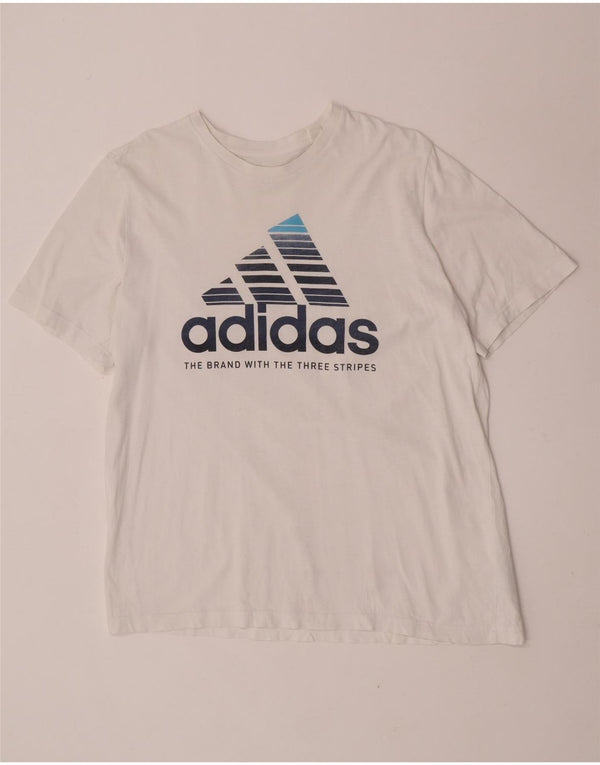 Adidas Mens Graphic T-Shirt Top Large White Cotton