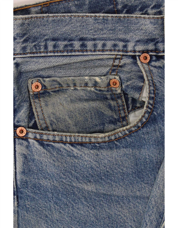 Levi's Mens Distressed Straight Jeans W36 L32 Blue Cotton