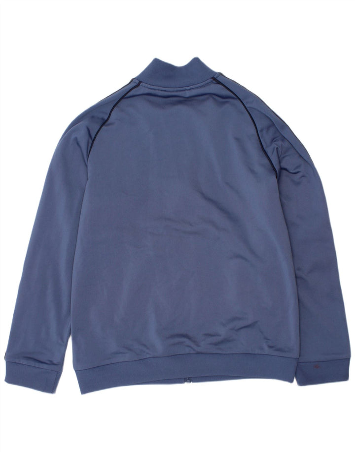 Adidas Boys Tracksuit Top Jacket 9-10 Years Blue Polyester