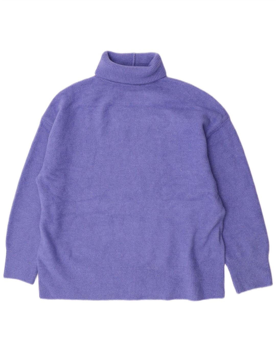 Zara Womens Oversized Roll Neck Jumper Sweater UK 14 Medium Purple Acrylic