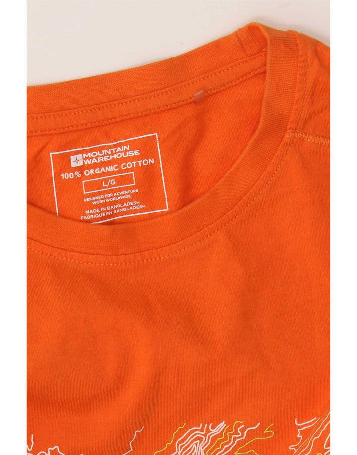 Mountain Warehouse Mens Short Sleeve Graphic T-Shirt Top Large Orange