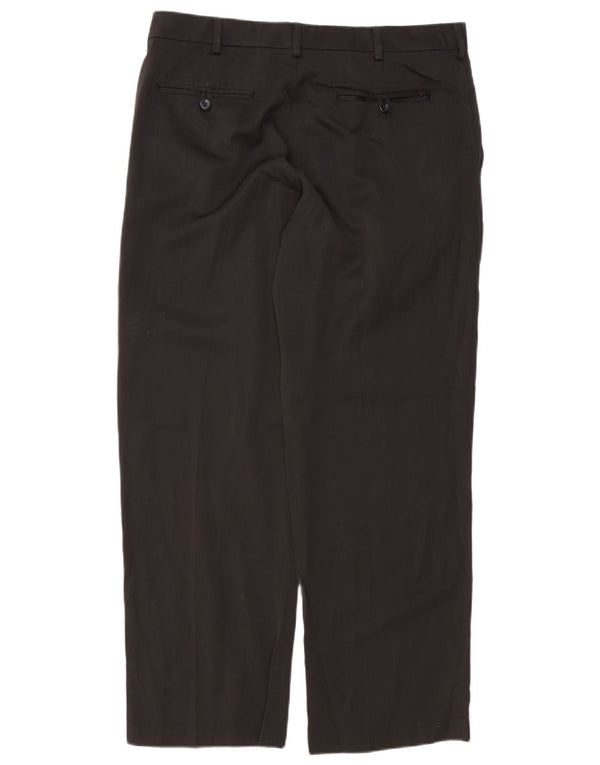 IZOD Mens Straight Chino Trousers W34 L30 Black Polyester