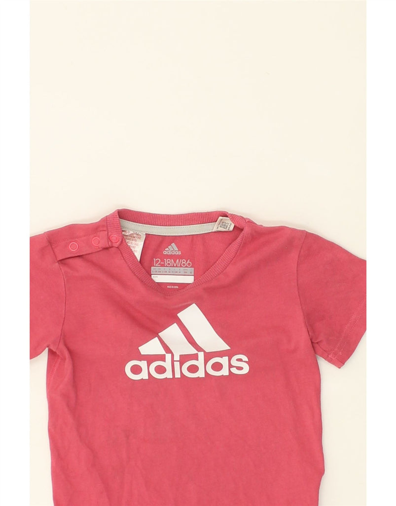 ADIDAS Baby Girls Graphic T-Shirt Top 12-18 Months Pink Cotton | Vintage Adidas | Thrift | Second-Hand Adidas | Used Clothing | Messina Hembry 