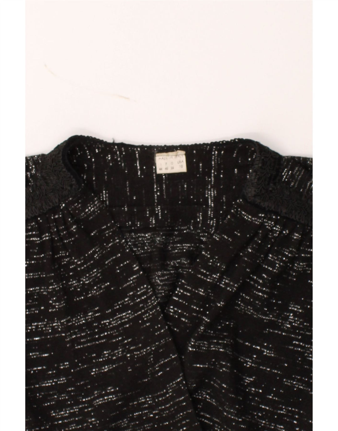 VINTAGE Womens V-Neck Jumper Sweater US 10 Large Black Flecked Vintage Vintage and Second-Hand Vintage from Messina Hembry 