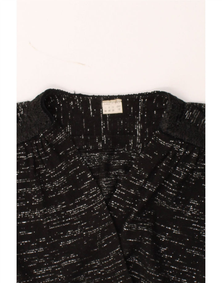 VINTAGE Womens V-Neck Jumper Sweater US 10 Large Black Flecked Vintage Vintage and Second-Hand Vintage from Messina Hembry 