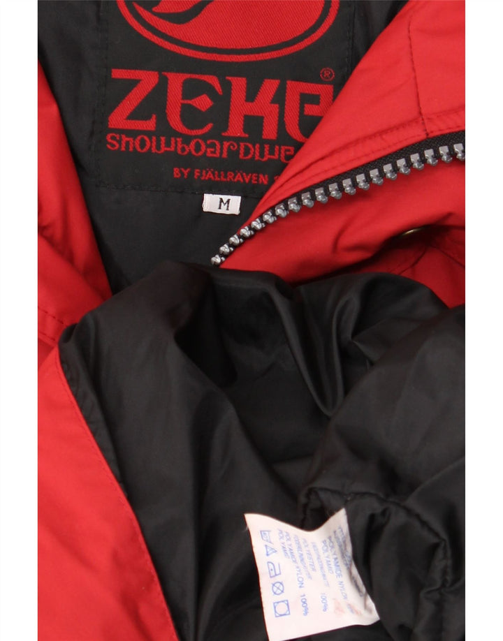 Fjall Raven Mens Hooded Ski Jacket UK 38 Medium Red Colourblock Nylon