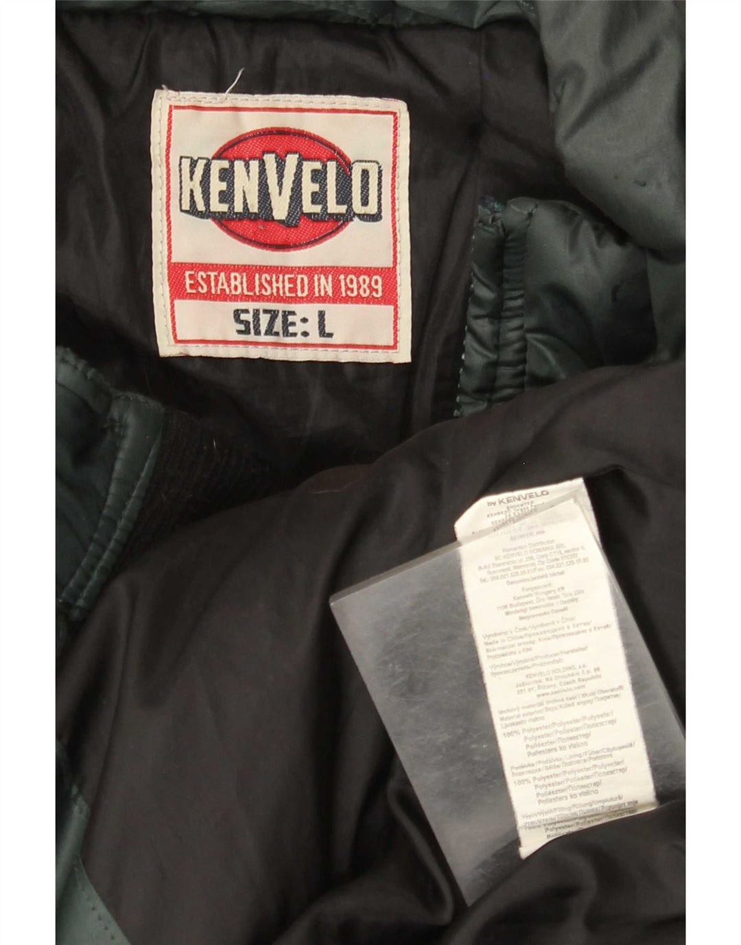 Kenvelo Mens Padded Jacket UK 40 Large Green Polyester