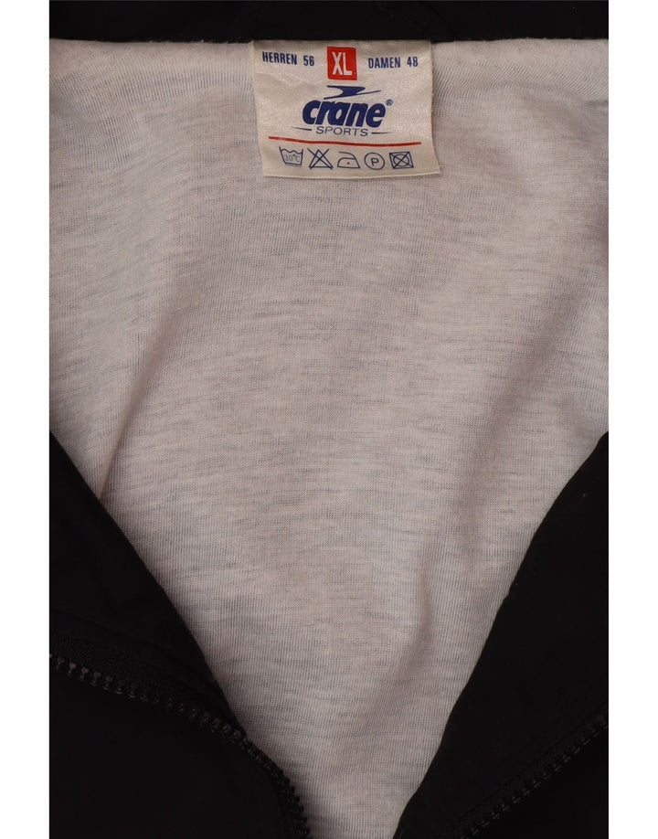 CRANE Mens Loose Fit Tracksuit Top Jacket XL Black Colourblock Polyester