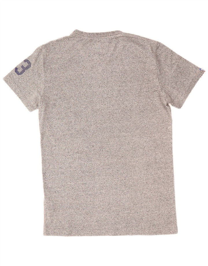 SUPERDRY Mens Track & Field Graphic T-Shirt Top Small Grey Cotton