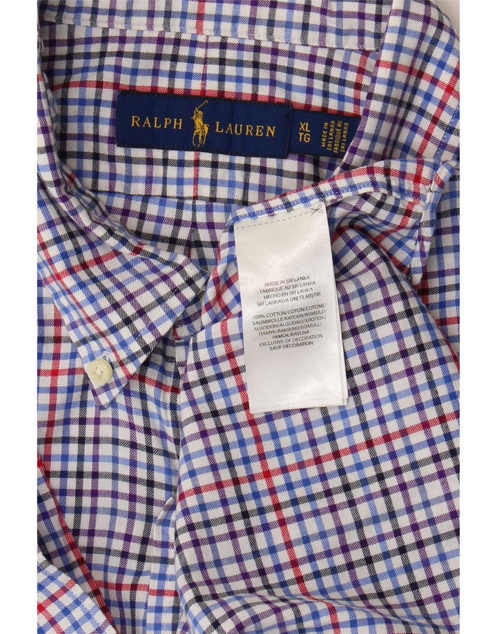 Ralph Lauren Mens Flannel Shirt XL Multicoloured Gingham Cotton