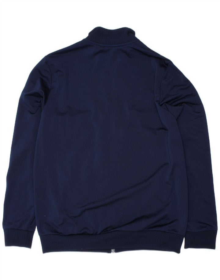 ADIDAS Boys Tracksuit Top Jacket 13-14 Years Navy Blue Colourblock