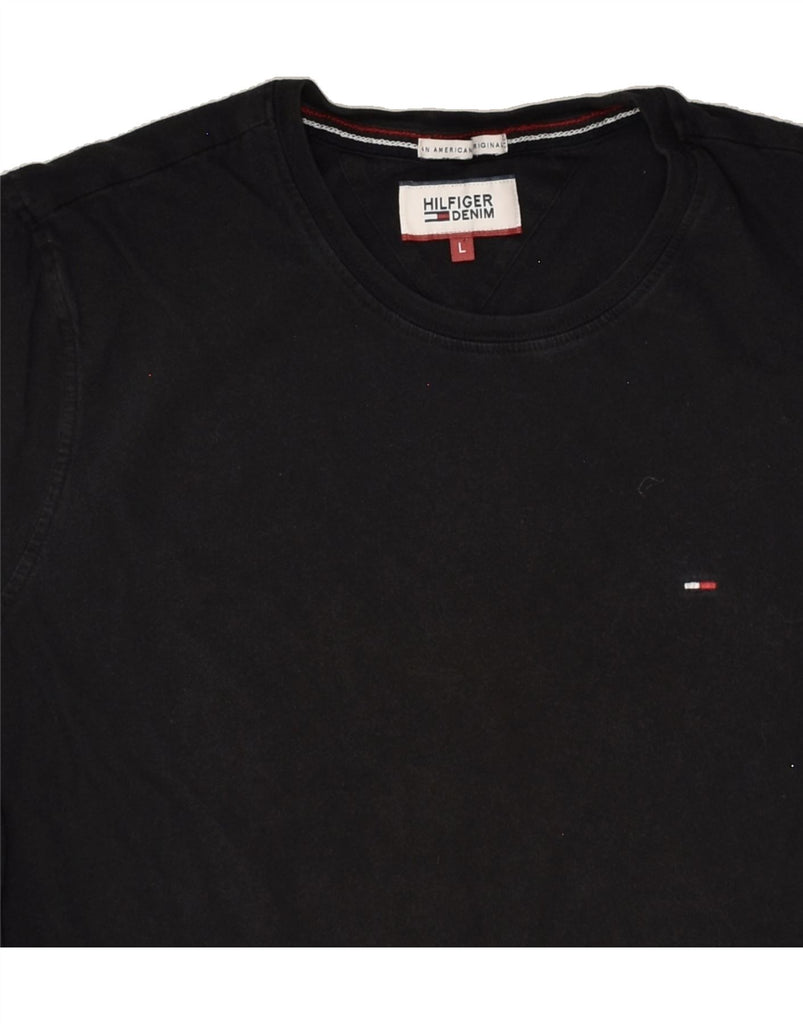 TOMMY HILFIGER Mens T-Shirt Top Large Black | Vintage Tommy Hilfiger | Thrift | Second-Hand Tommy Hilfiger | Used Clothing | Messina Hembry 