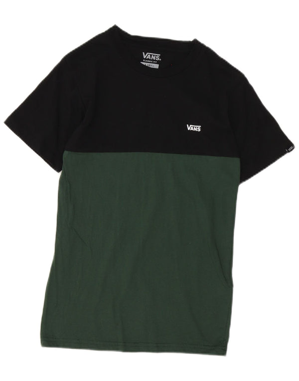 Vans Mens Classic Fit T-Shirt Top XS Black Colourblock Cotton