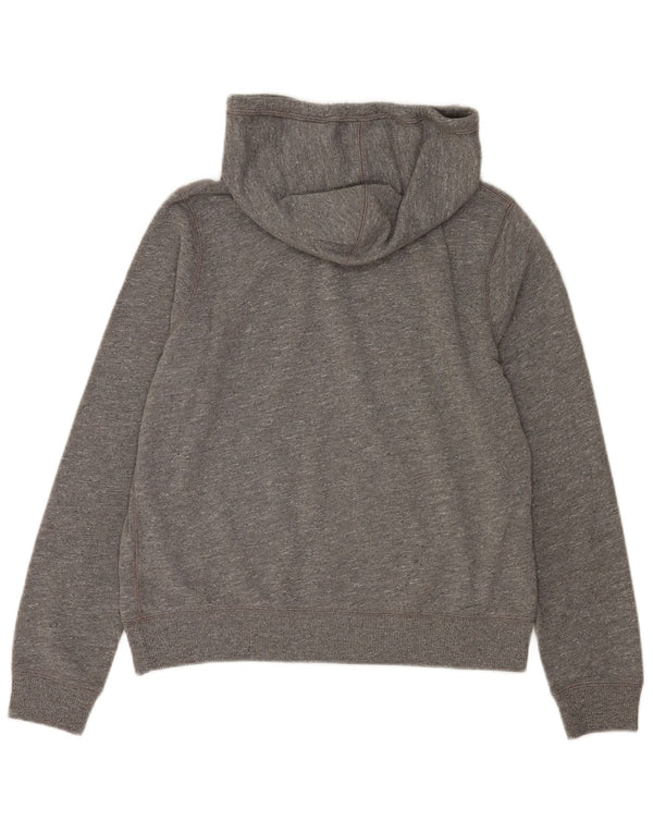 Abercrombie & Fitch Womens Graphic Hoodie Jumper UK 14 Medium Grey Flecked
