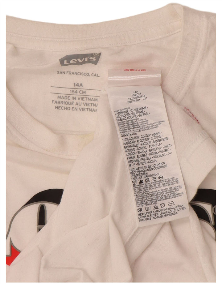 LEVI'S Boys Graphic T-Shirt Top 13-14 Years White Cotton