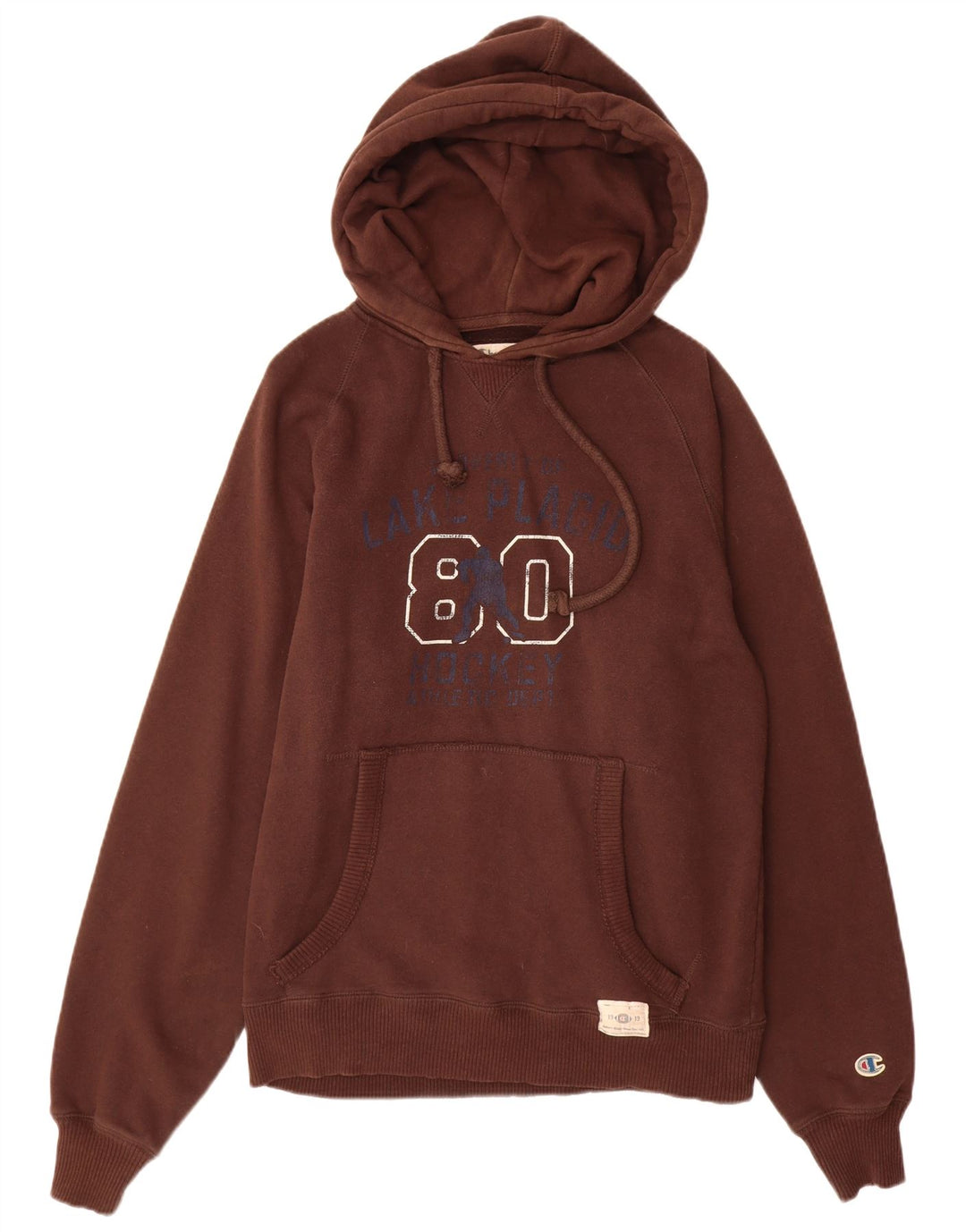 CHAMPION Mens Graphic Hoodie Jumper Medium Brown Cotton