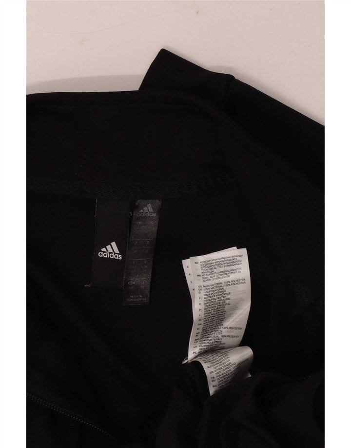 Adidas Womens Tracksuit Top Jacket UK 8/10 Small Black Polyester
