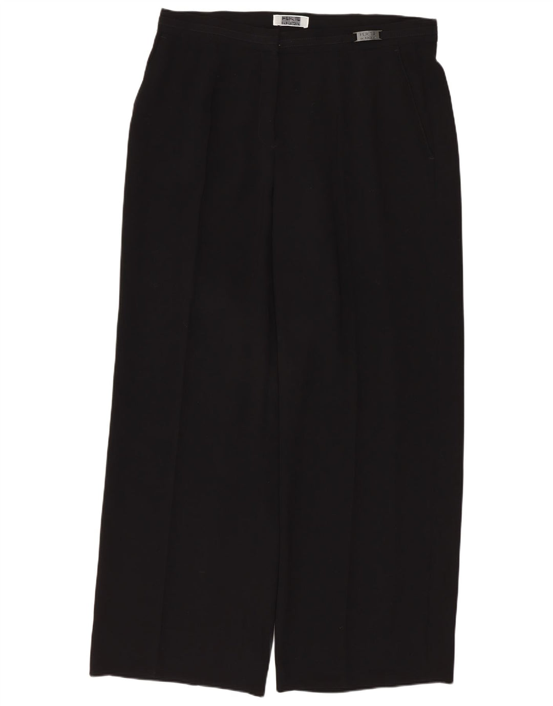 Perte by Krizia Womens Straight Chino Trousers W32 L28 Black Polyester