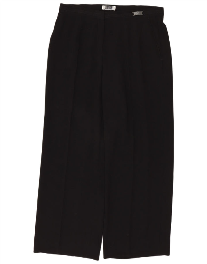 Perte by Krizia Womens Straight Chino Trousers W32 L28 Black Polyester