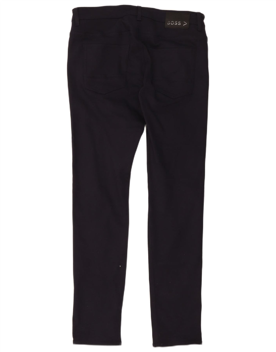 Hugo Boss Mens Slim Casual Trousers W34 L34 Navy Blue Polyester