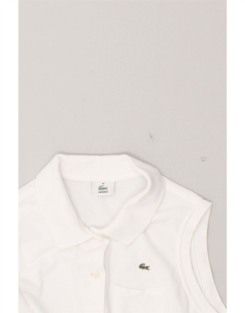 LACOSTE Womens Sleeveless Shirt Size 44 Large White Cotton Vintage Lacoste and Second-Hand Lacoste from Messina Hembry 