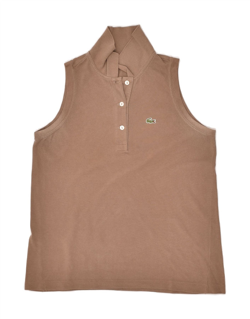 LACOSTE Womens Sleeveless Polo Shirt Size 40 Medium Brown Cotton | Vintage Lacoste | Thrift | Second-Hand Lacoste | Used Clothing | Messina Hembry 