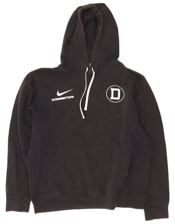 Nike Mens Graphic Hoodie Jumper Large Black Cotton