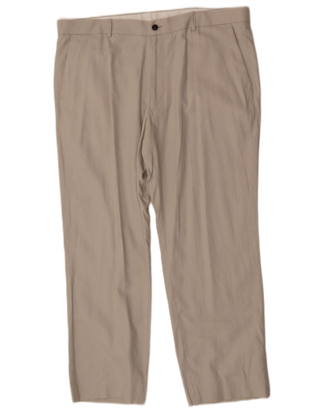 Marks & Spencer Mens Regular Fit Chino Trousers W38 L29 Beige Linen