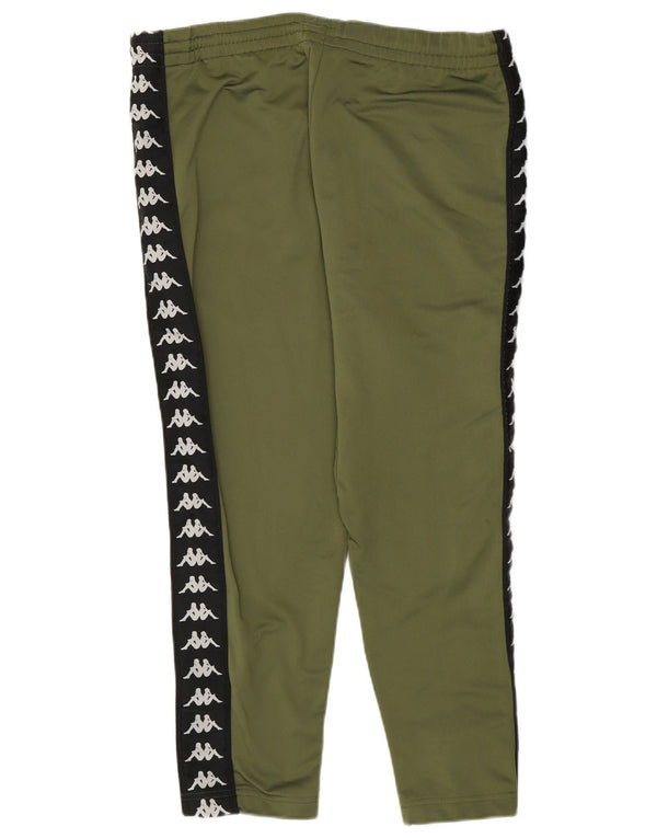 Kappa Womens Graphic Tracksuit Trousers UK 10 Small Khaki Colourblock