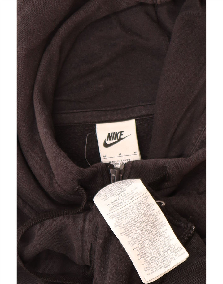 Nike Mens Zip Hoodie Sweater Medium Black Cotton